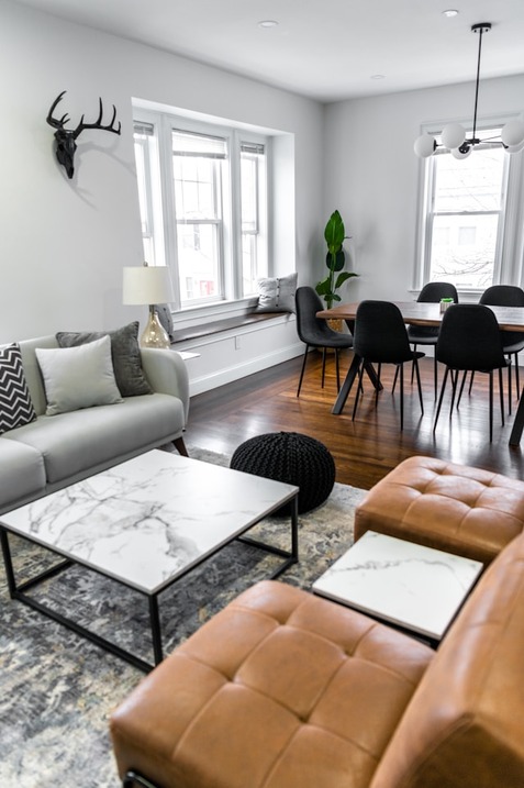 Modern MedView apartment living room with contemporary furnishing
